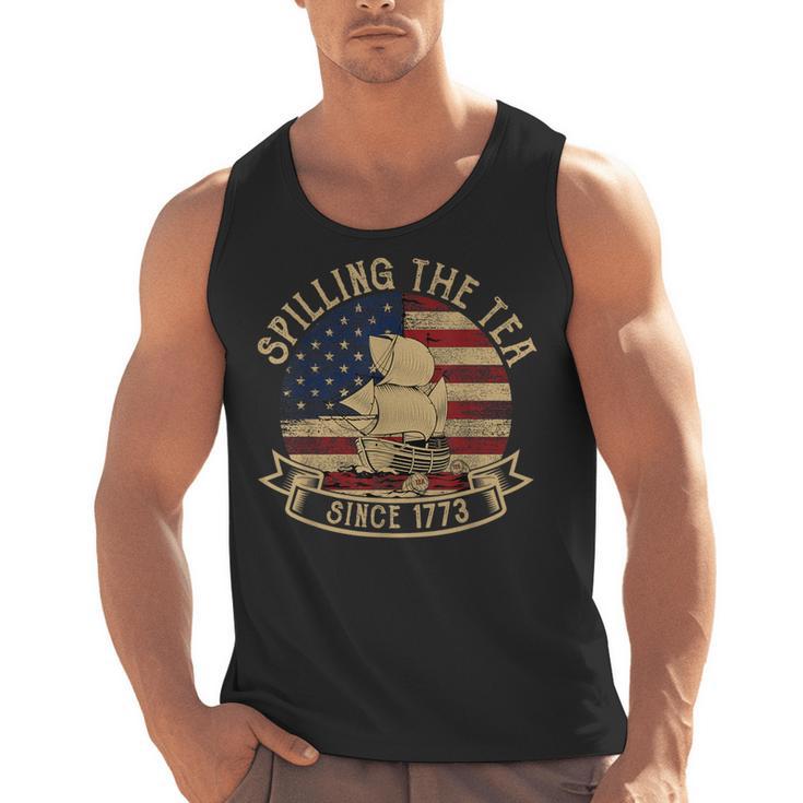 Spilling The Tea Since 1773 American History Teacher Vintage Men Tank Top