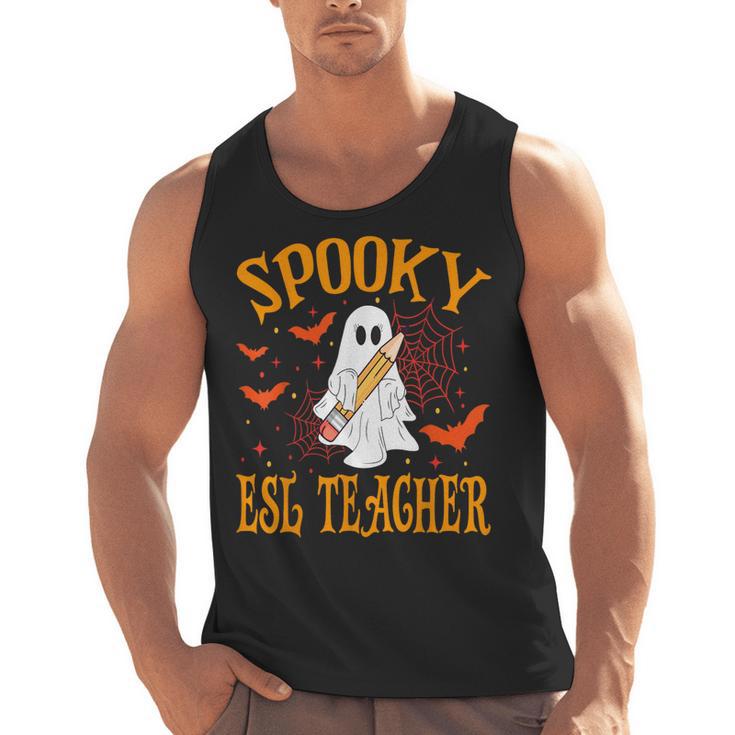 Spooky ESL Teacher Ghost Halloween School Women Men Tank Top