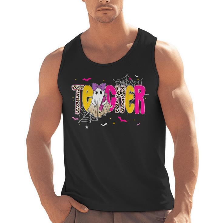 Spooky Halloween Teacher Para Counselor SPED Preppy Boo Kids Men Tank Top