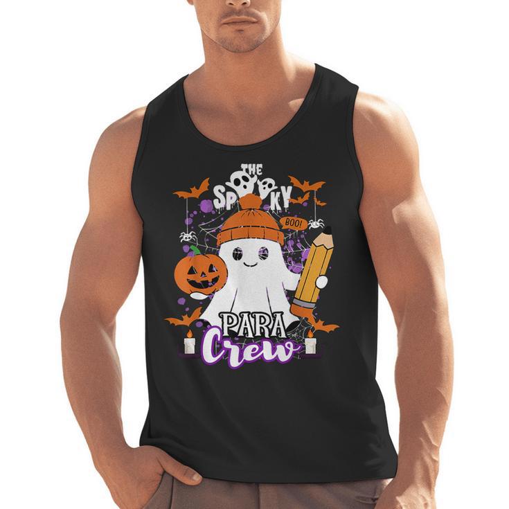 Spooky Para Crew Ghost Halloween Paraprofessional Teacher Men Tank Top