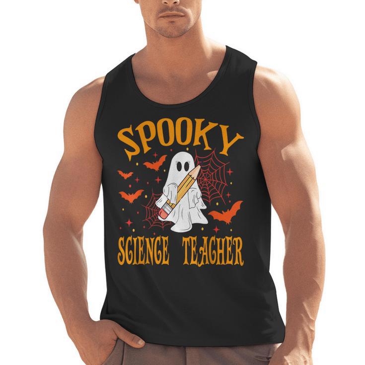 Spooky Science Teacher Ghost Halloween School Women Men Tank Top