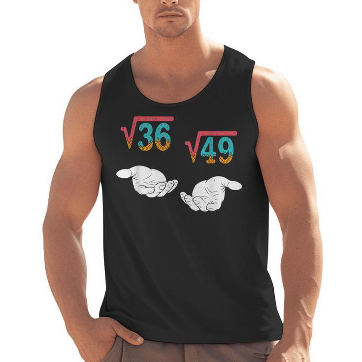 Square Root 36 49 Meme 67 Ice Cream Drip Math Teacher Tee Men Tank Top