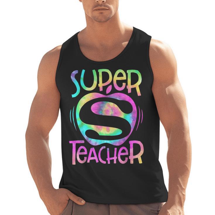 Super Teacher Back To School Apple Tie Dye First Day Men Tank Top