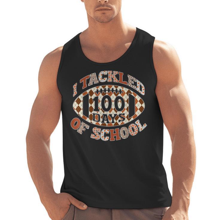 I Tackled 100 Days Of School Football Boys Girls Teachers Men Tank Top