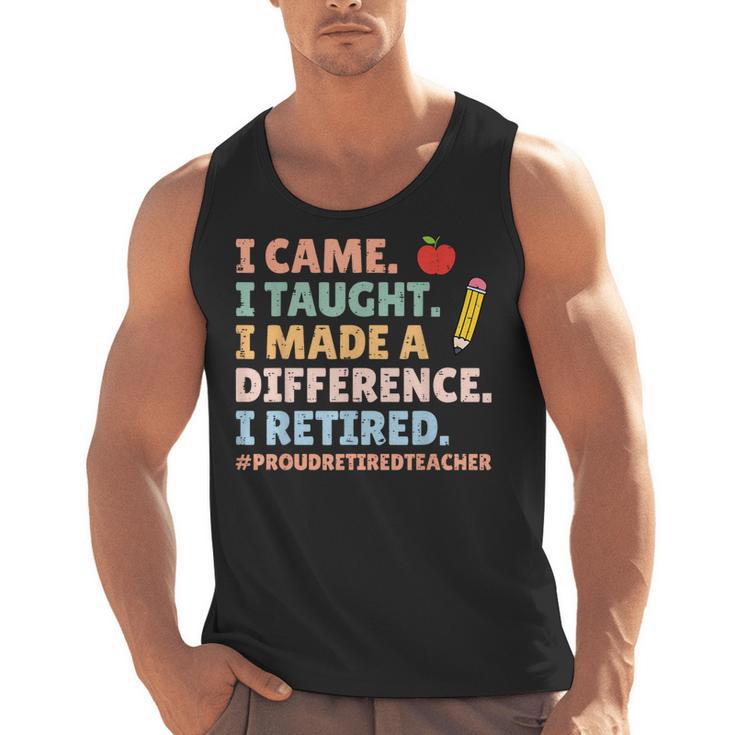 I Came I Taught I Made a Difference Proud Retired Teacher Men Tank Top