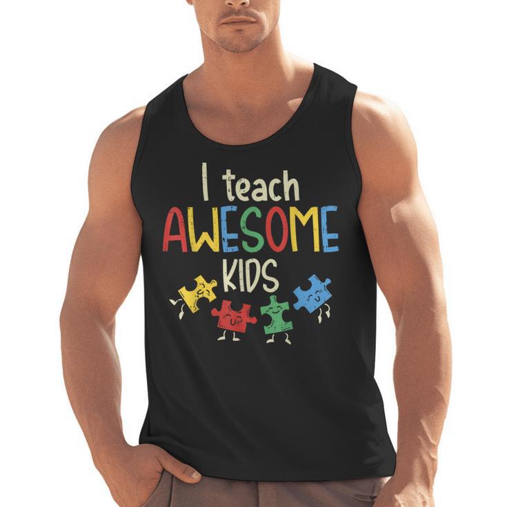 I Teach Awesome Kids Shirt Autism Special Education Teacher Men Tank Top, trending gift