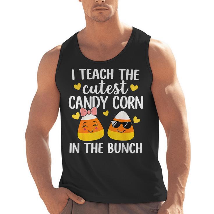 I Teach The Cutest Candy Corn In The Bunch Teacher Halloween Men Tank Top