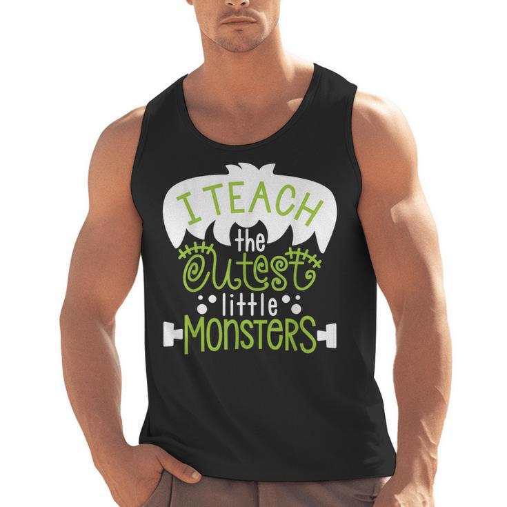 I Teach The Cutest Little Monsters Halloween Teacher Spooky Men Tank Top