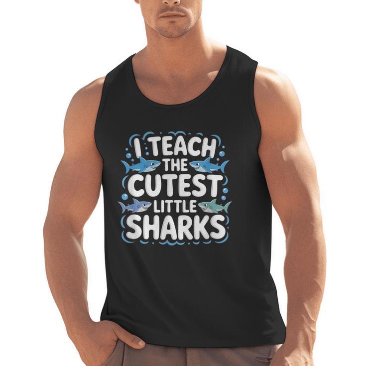I Teach The Cutest Little Sharks Teacher School Men Tank Top