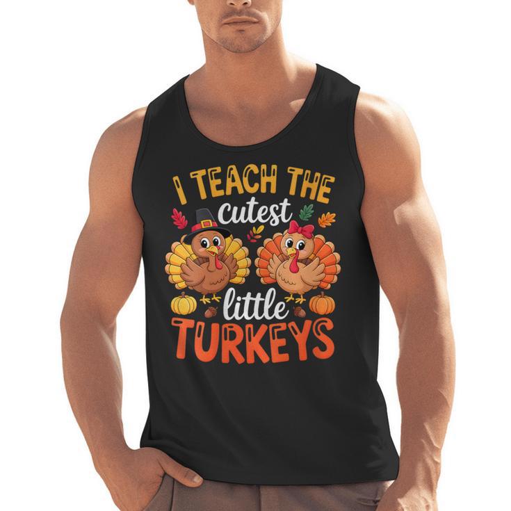I Teach The Cutest Little Turkeys Teacher Thanksgiving Men Tank Top