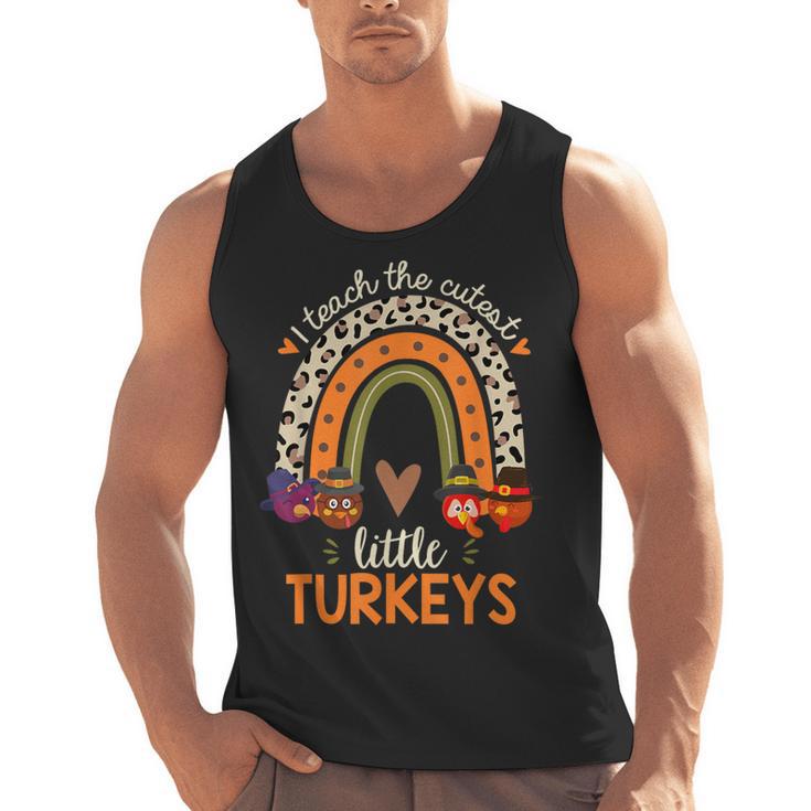 I Teach The Cutest Little Turkeys Thanksgiving Teacher Men Women Girls Kids Men Tank Top