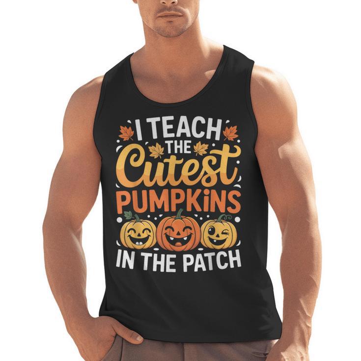 I Teach The Cutest Pumpkins Tshirt Halloween Teacher Men Tank Top
