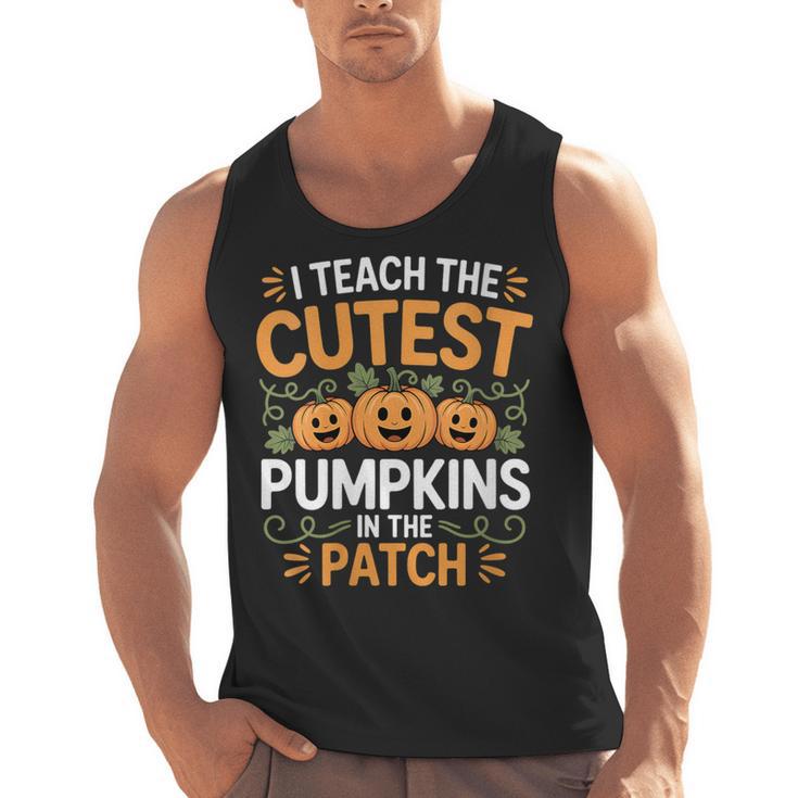I Teach The Cutest Pumpkins In The Patch Halloween Teacher Men Tank Top