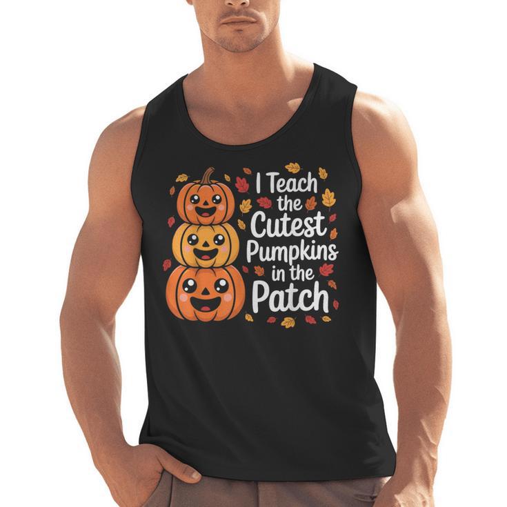 i Teach The Cutest Pumpkins In The Patch Teacher Halloween Men Tank Top
