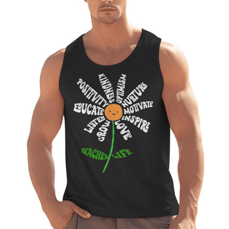 Teach Love Inspire Teachers Inspirational Flower Teachers Men Tank Top