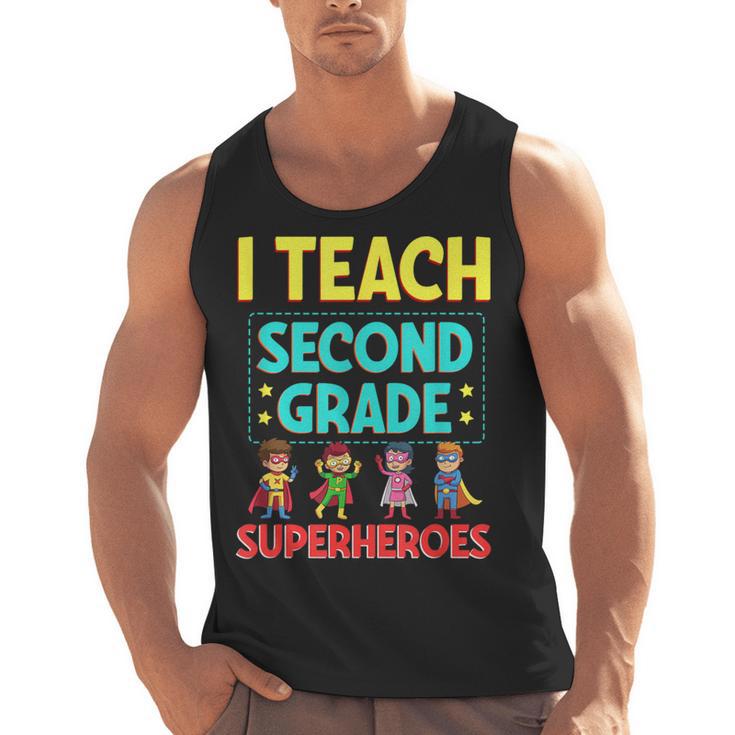 I Teach Second Grade Superheroes Teacher Superhero Men Tank Top