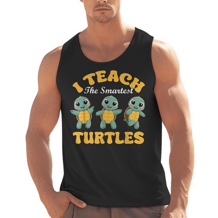 I Teach The Smartest Turtles Thanksgiving Proud Teacher Job Men Tank Top