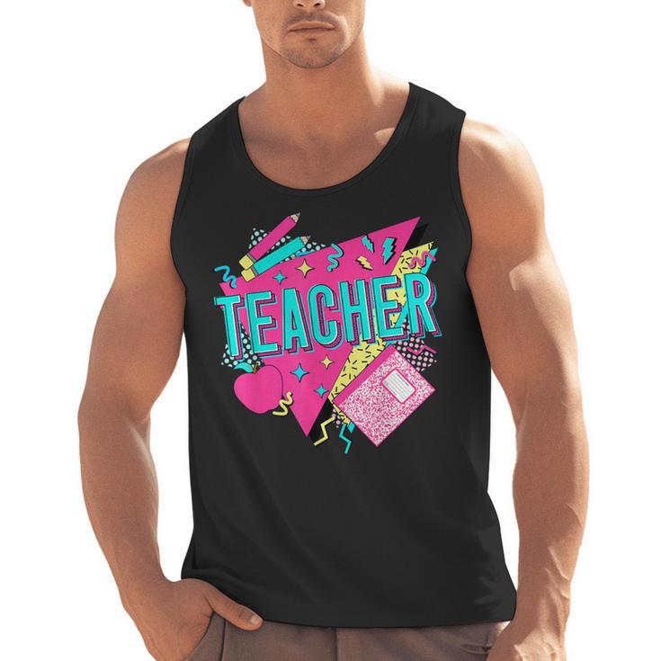 Teacher 90s Retro Colorful Teacher Of The 90s Back To School Men Tank Top