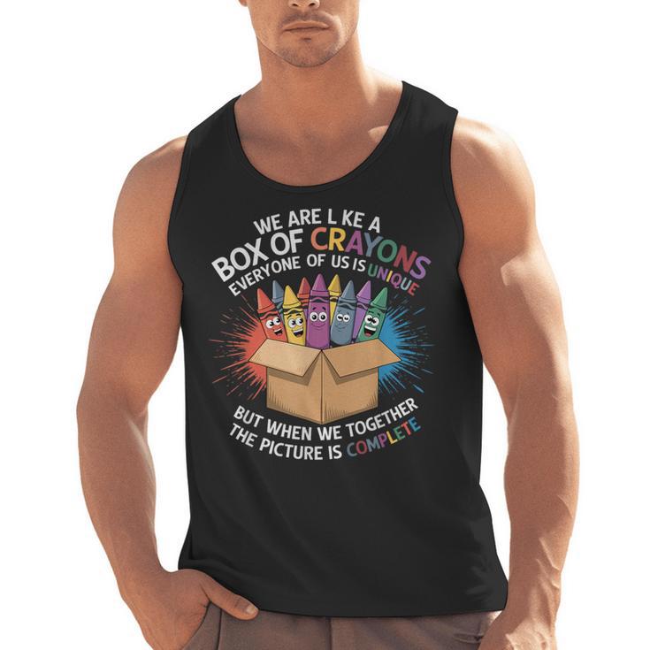 Teacher We Are Like a Box Of Crayons Men Tank Top