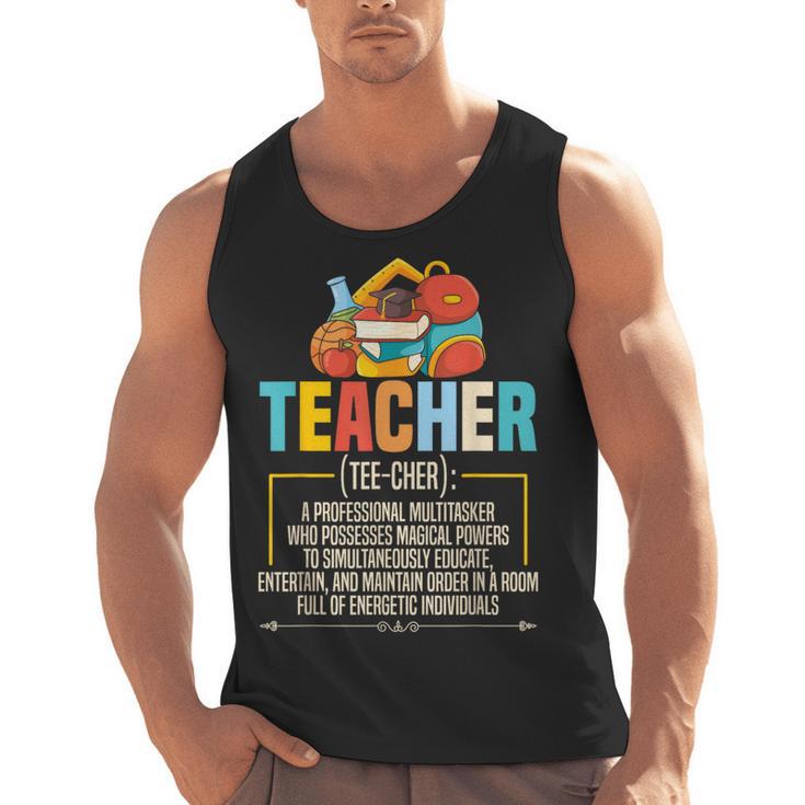 Teacher Definition Teaching School Teacher Men Women Men Tank Top