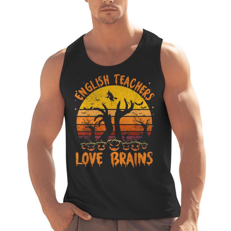 Teacher Halloween All English Teachers Love Brains Men Tank Top