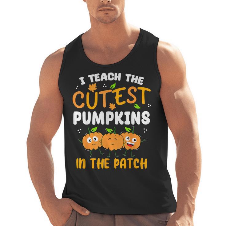 Teacher Halloween Pre-K Teacher Kindergarten Cutest Pumpkins Men Women Kids Men Tank Top