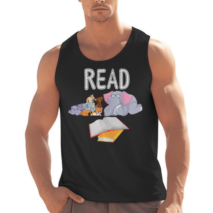 Teacher Library Read Book Club Piggie Elephant Pigeons Men Women Kids Men Tank Top