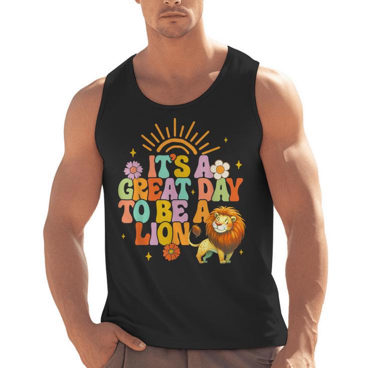 Teacher Life Back To School It's A Great A Day To Be A Lion Men Tank Top