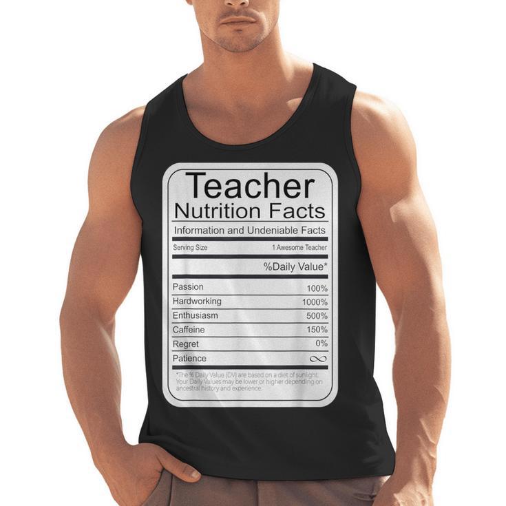Teacher Nutrition Facts Teachers Nutritional Fact Men Tank Top