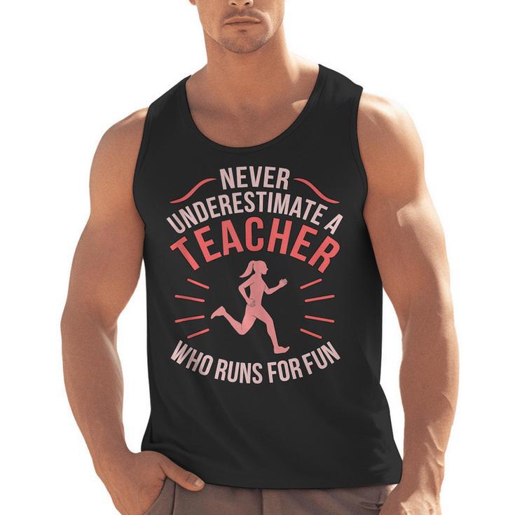 Teacher Who Runs Half Marathon Runner Running Lover Graphic Men Tank Top