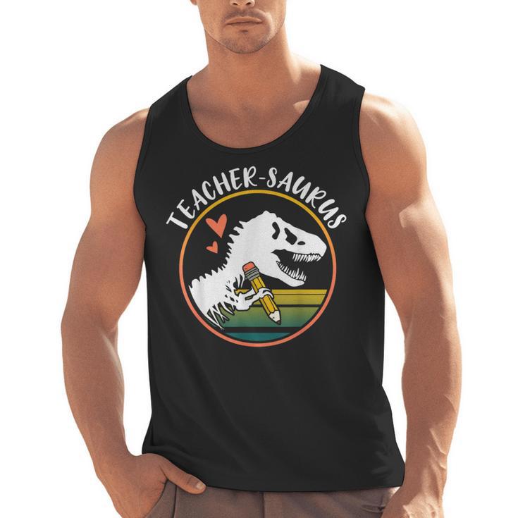 Teacher-Saurus Dinosaur Teacher Design T-Rex Design Men Tank Top