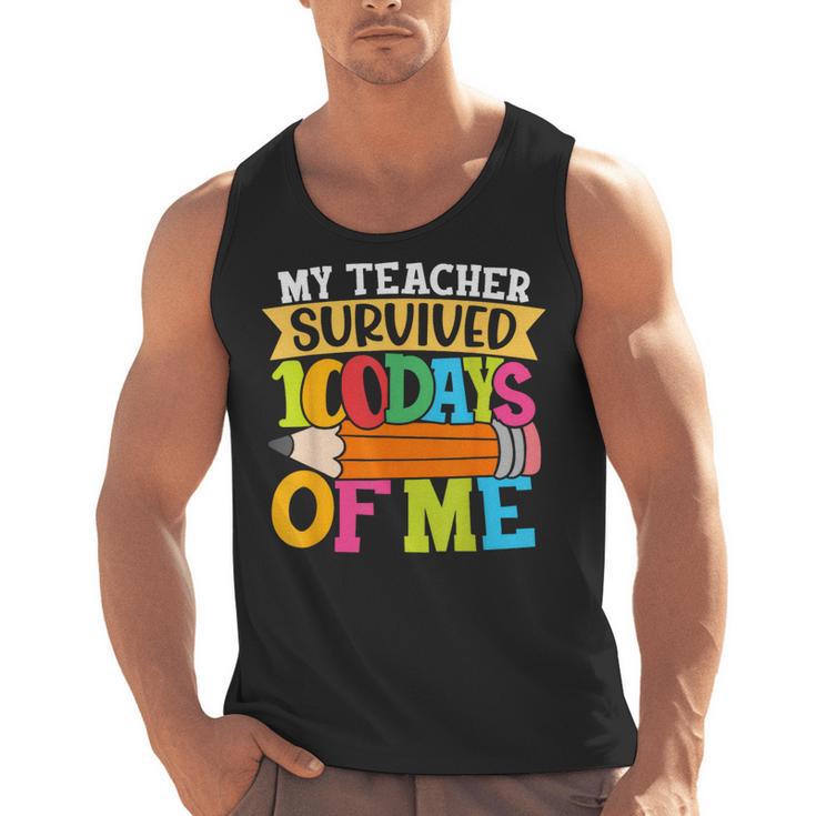 My Teacher Survived 100 Days Of Me 100th Day Of School Kids Men Tank Top