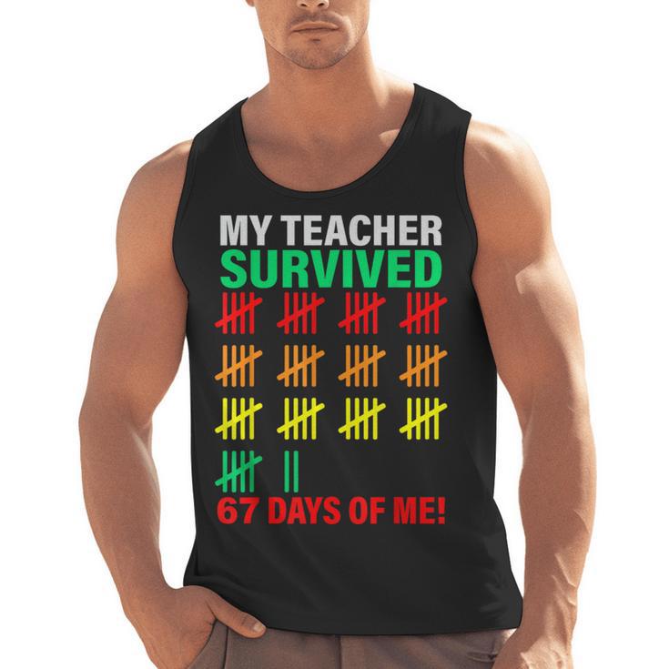 My Teacher Survived 67 Days Of Me School Kids Costume Men Tank Top