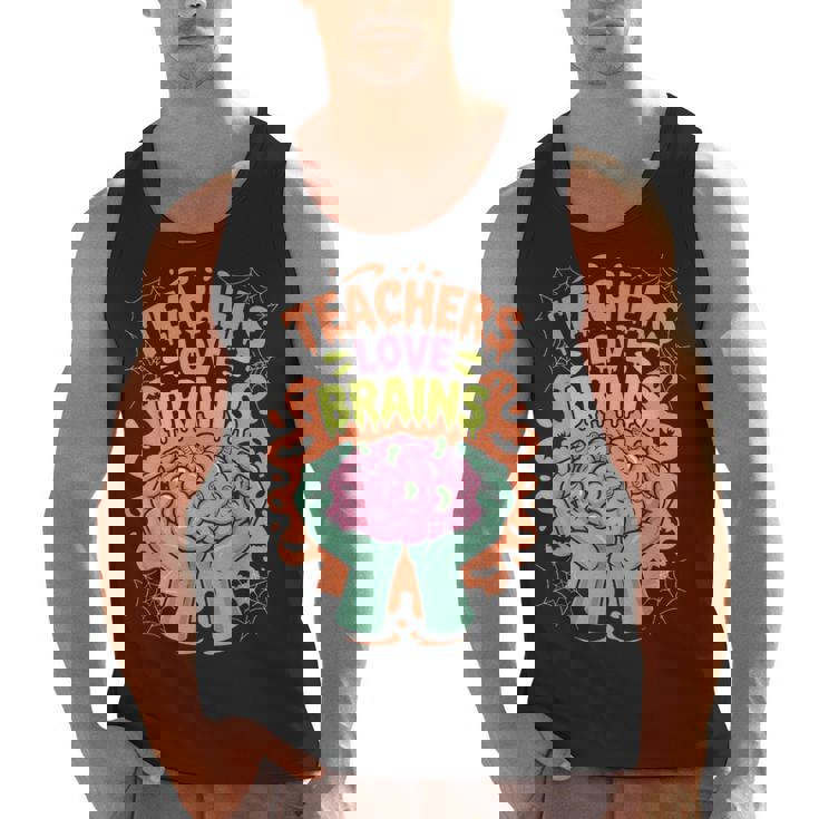 Teacher Teachers Love Brains Halloween Men Women Men Tank Top