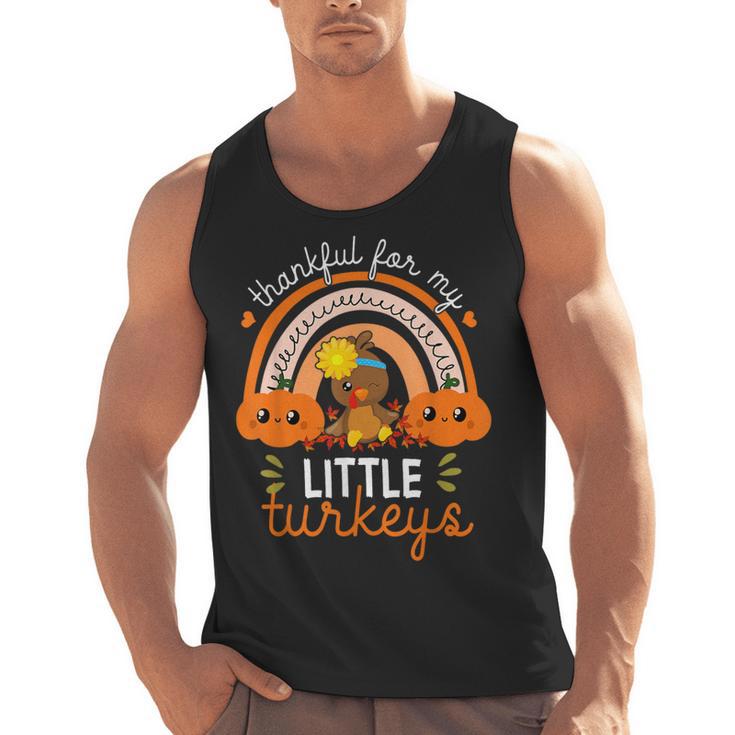 Teacher Thanksgiving Shirt Thankful For My Little Turkeys Men Tank Top