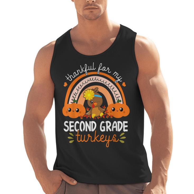 Teacher Thanksgiving Thankful For My Second Grade Turkeys Men Tank Top