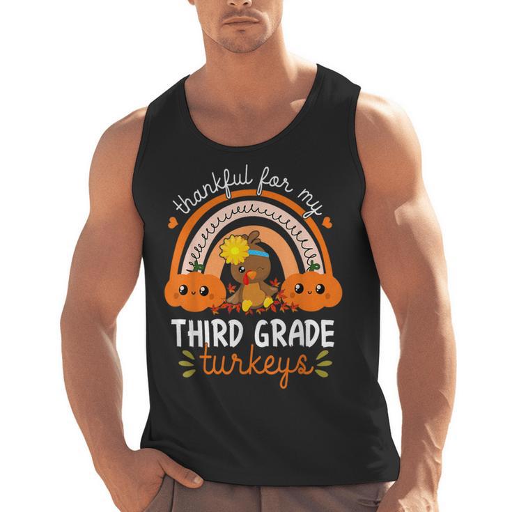 Teacher Thanksgiving Thankful For My Third Grade Turkeys Men Tank Top
