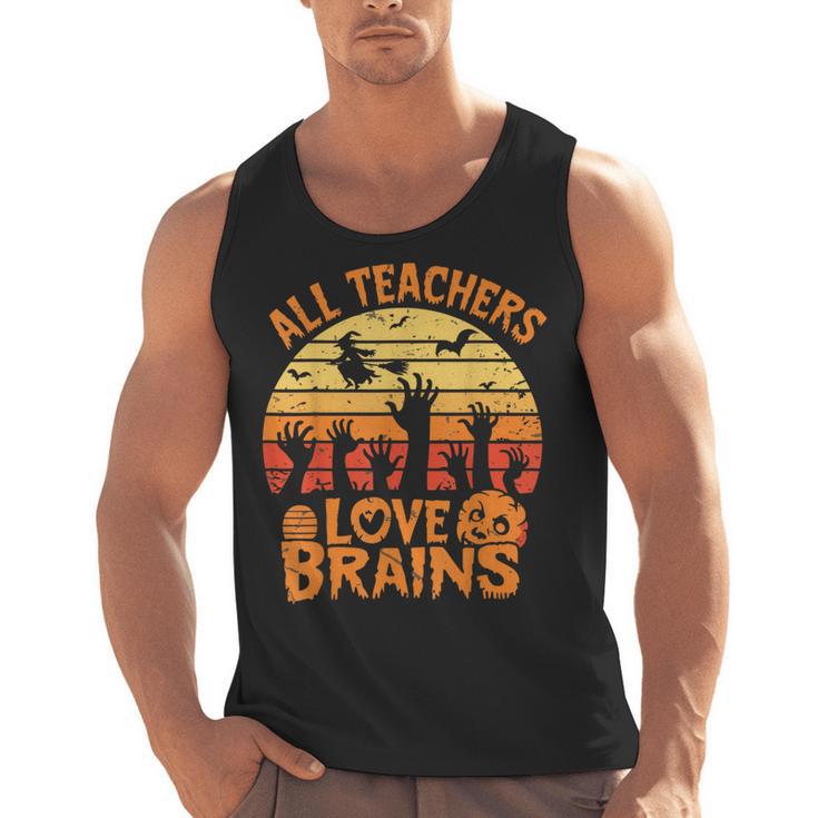 All Teachers Love Brains Teachers Halloween Teacher Men Tank Top