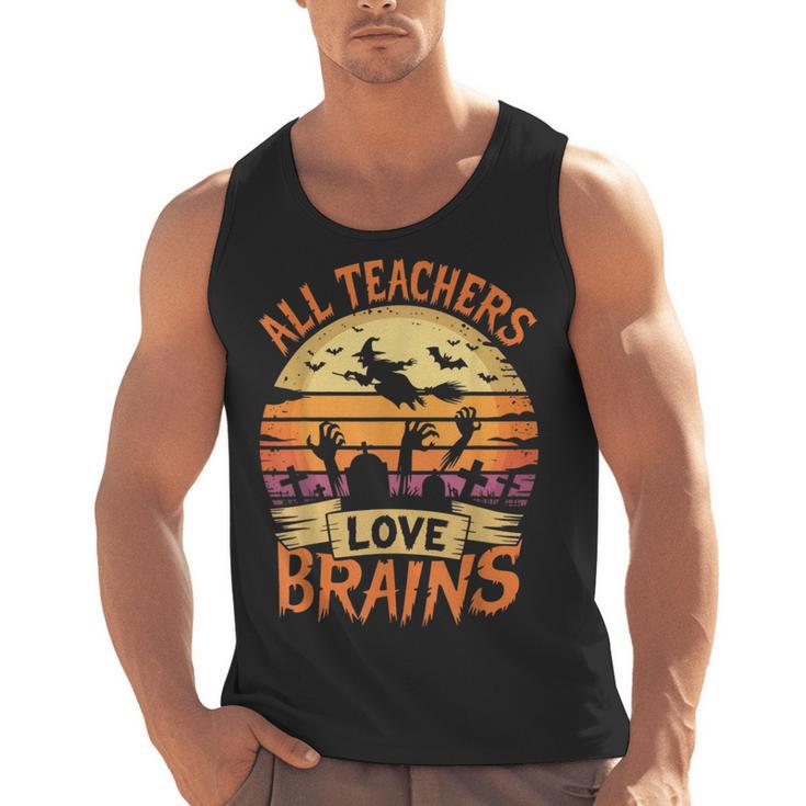 All Teachers Love Brains Halloween Teacher Men Tank Top
