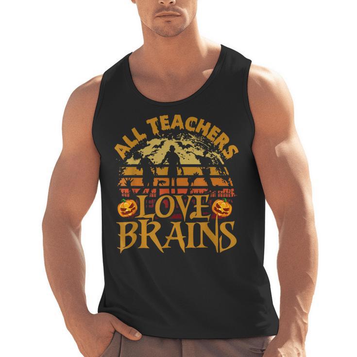 All Teachers Love Brains School Halloween Costume Men Tank Top