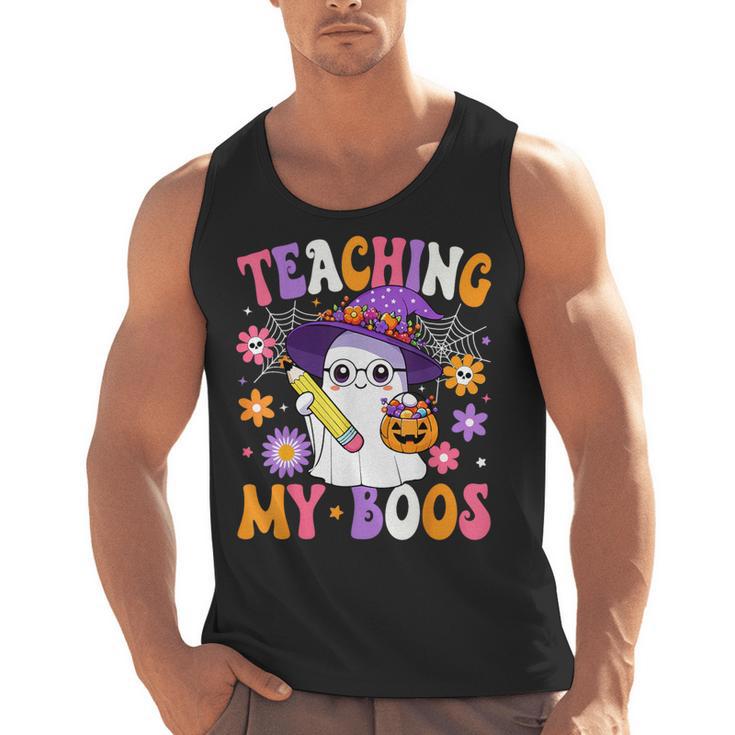 Teaching My Boos Teacher Ghost Teach Halloween Teacher Men Tank Top