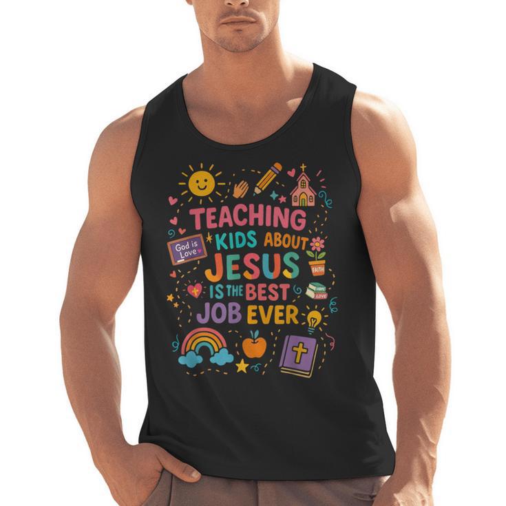 Teaching Kids About Jesus Is The Best Job Ever Bible Teacher Men Tank Top