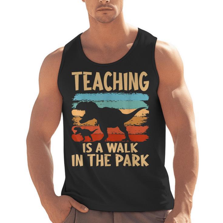 Teaching Is a Walk In Park Dinosaur Teacher Men Tank Top
