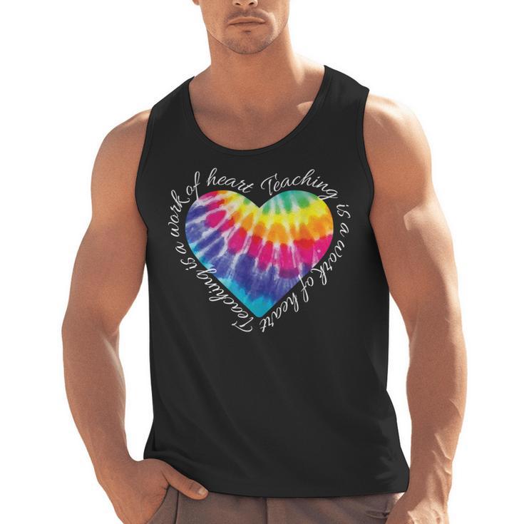 Teaching Is a Work Of Heart Tie Dye Hippie For Teacher For Men Women Girls Kids Men Tank Top