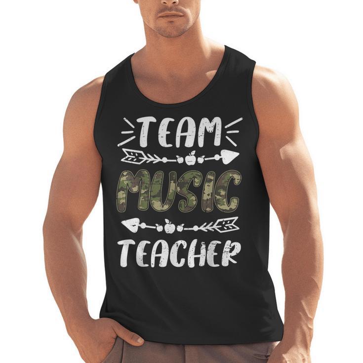 Team Music Teacher Camo Teacher Student Back To School Men Tank Top