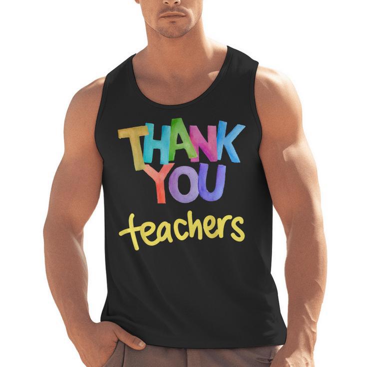 Thank You Teacher Appreciation Graduation Men Women Girls Kids Men Tank Top