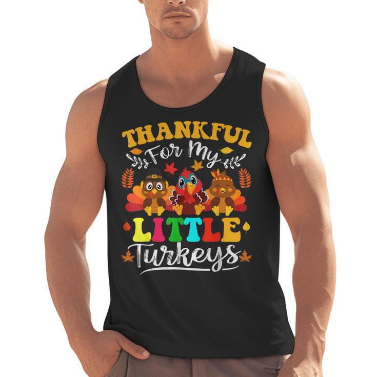 Thankful For My Little Turkeys Teacher Thanksgiving Teachers Men Tank Top