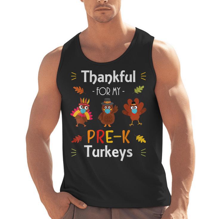Thankful For My Prek Turkeys In Masks Thanksgiving Teacher For Men Women Men Tank Top