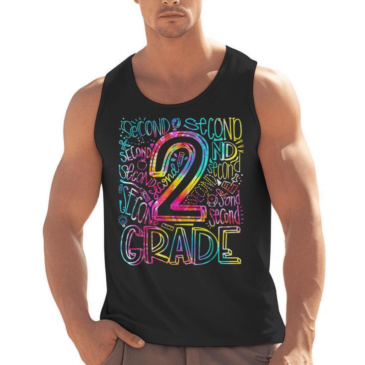 Tie Dye 2nd Grade Typography Team Second Grade Teacher Men Tank Top