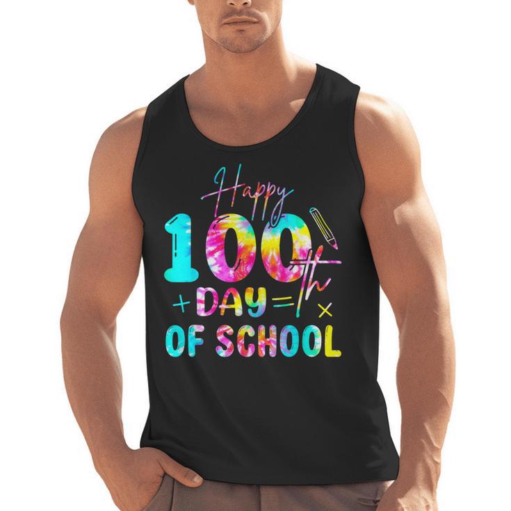 Tie Dye Happy 100th Day Of School Teacher Student 100 Days Men Tank Top